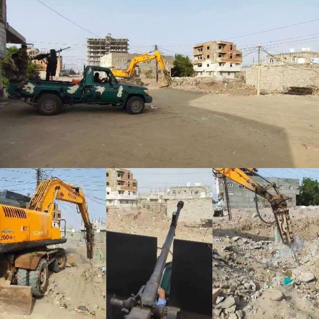 وحدة حماية الأراضي تزيل بناء عشوائي طال أرض مواطن بخور مكسر في العاصمة عدن