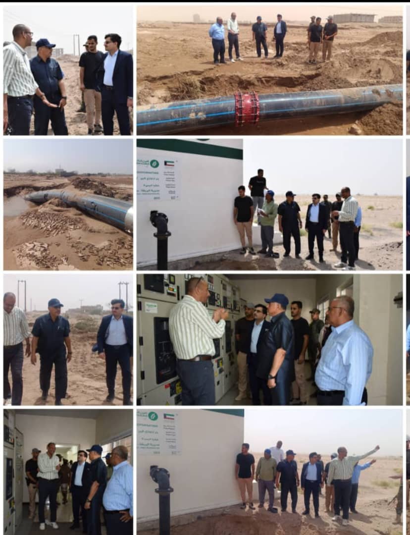 معاون وبن عفرار يتفقدان إصلاح خط ضخ المياه وحقول بئر أحمد