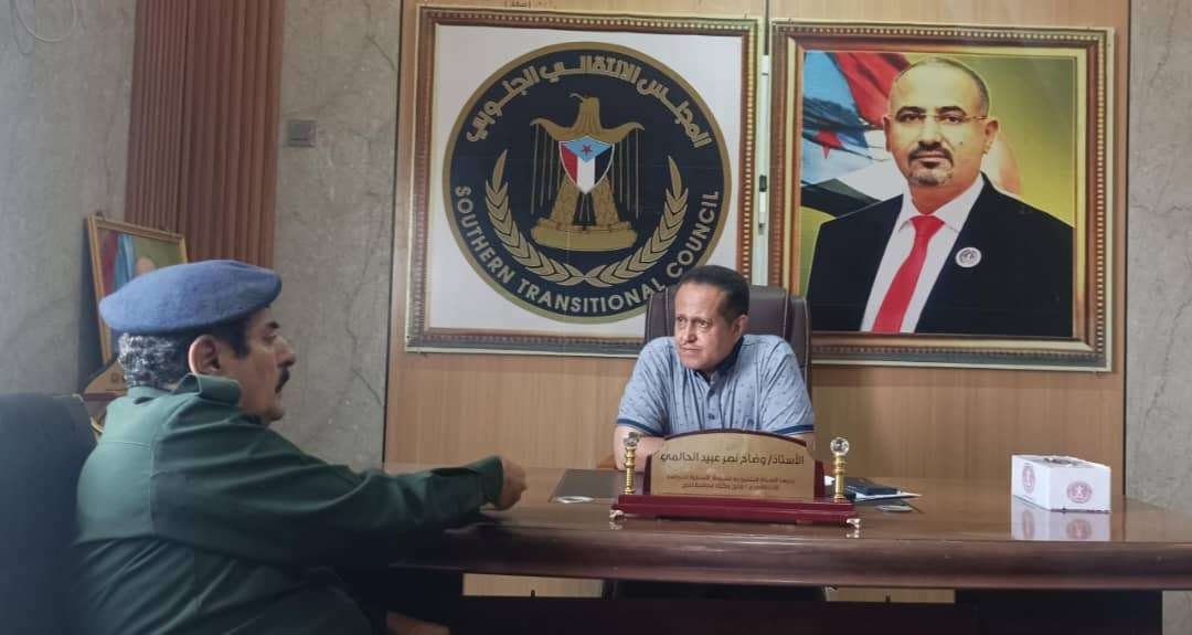 رئيس تنفيذية انتقالي لحج يلتقي رئيس غرفة العمليات المشتركة بالمحافظة