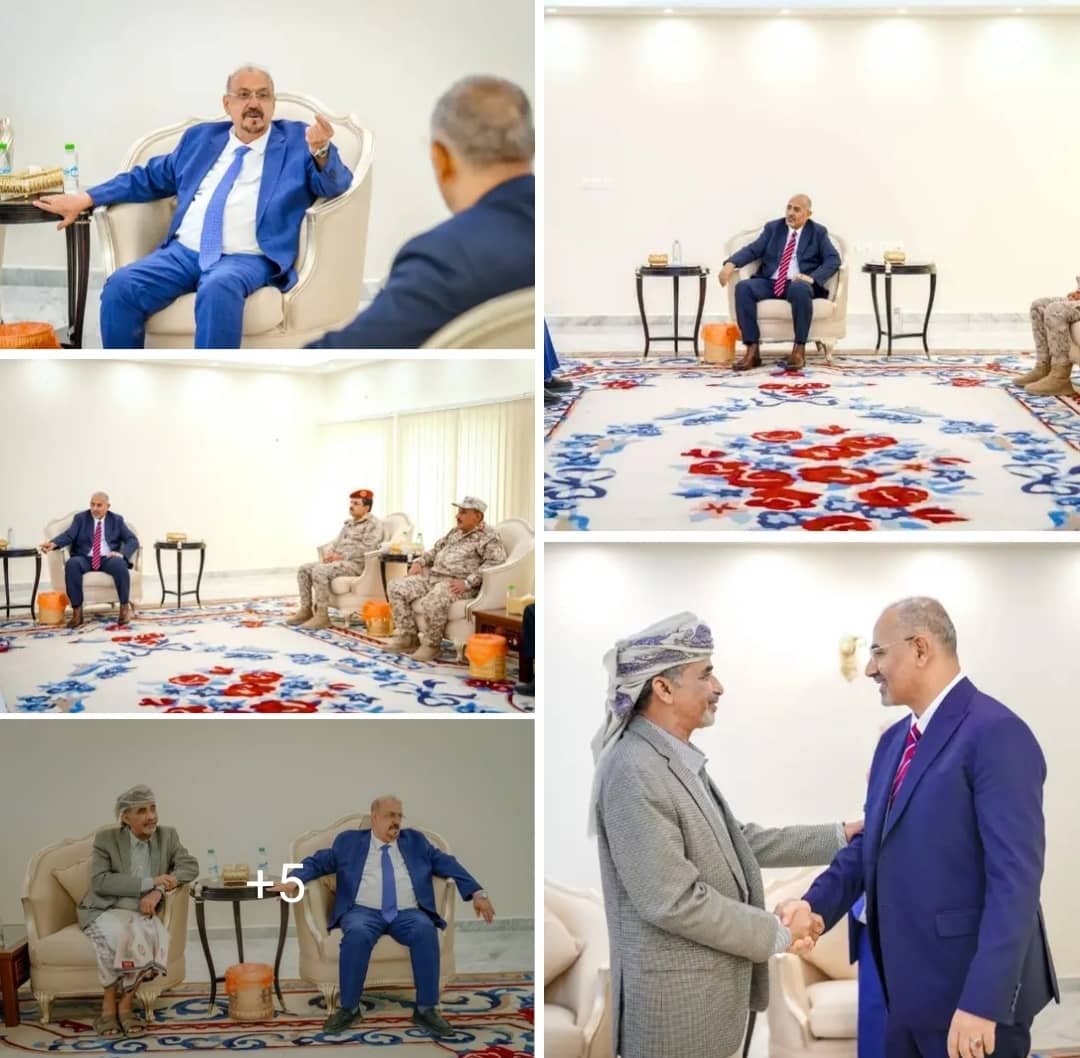 الرئيس الزُبيدي يبحث مع الشيخ البركاني سُبل تضافر الجهود لتعزيز الأمن والاستقرار في المحافظات المحررة